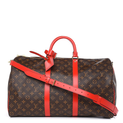 Louis Vuitton Calfskin Monogram Keepall Bandouliere 50 Coquelicot 1 of 10