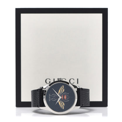 Gucci Stainless Steel Calfskin 38mm G-Timeless Bee Quartz Watch Black 5 of 5