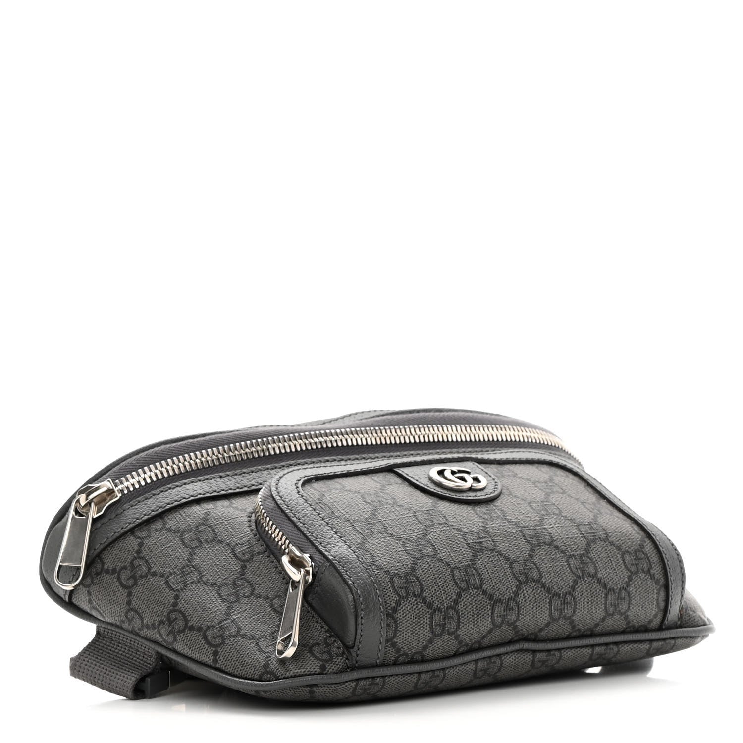 Gucci GG Supreme Monogram Textured Dollar Calfskin Ophidia Belt Bag Grey Black Graphite Grey 4 of 11