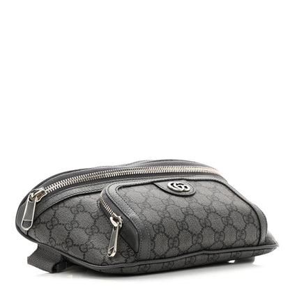 Gucci GG Supreme Monogram Textured Dollar Calfskin Ophidia Belt Bag Grey Black Graphite Grey 4 of 11
