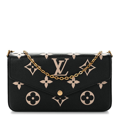 Louis Vuitton Empreinte Monogram Giant Felicie Pochette Black Beige 1 of 12