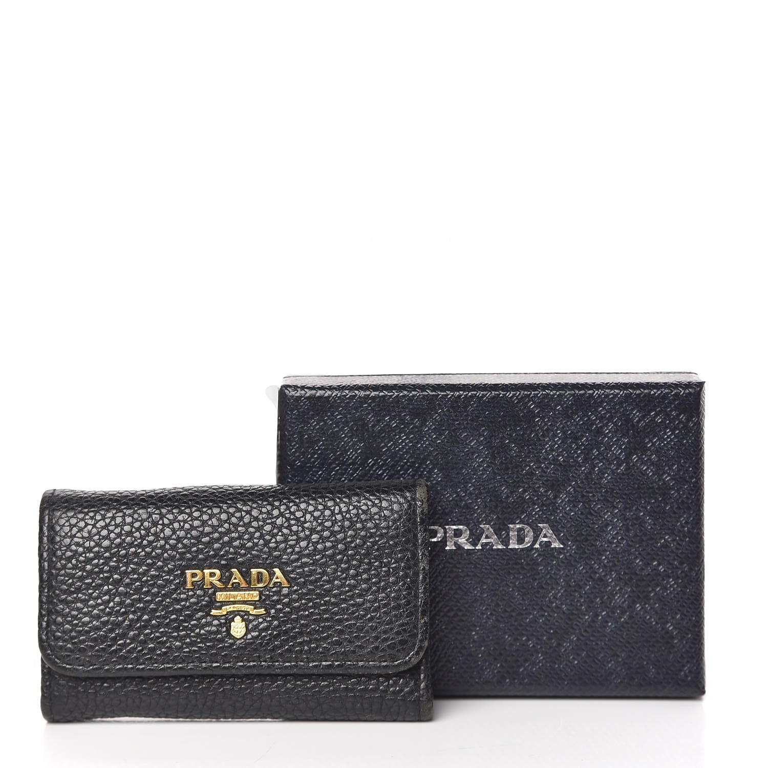 Prada Vitello Grain 6 Key Holder Black 13 of 13