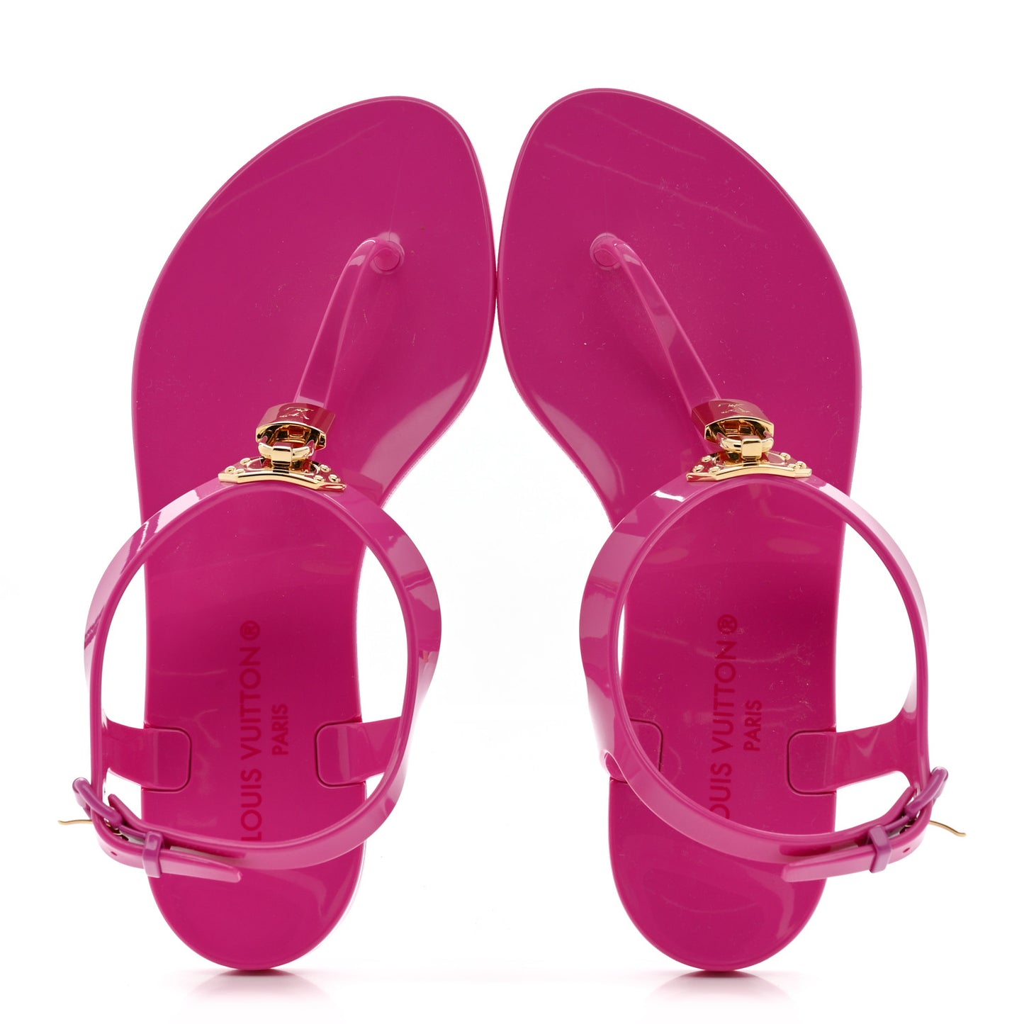 Rubber Bikini Thong Flat Sandals 36 Pink