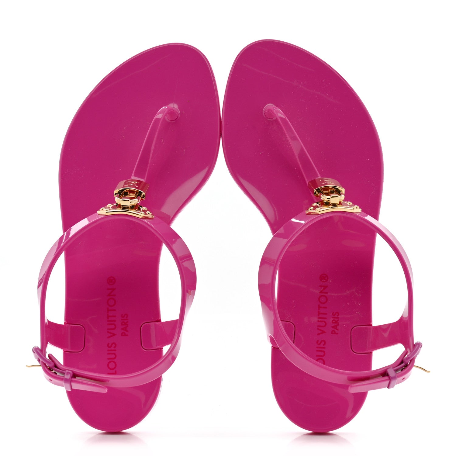 Louis Vuitton Rubber Bikini Thong Flat Sandals 36 Pink 2 of 8