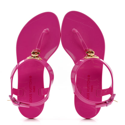 Louis Vuitton Rubber Bikini Thong Flat Sandals 36 Pink 2 of 8