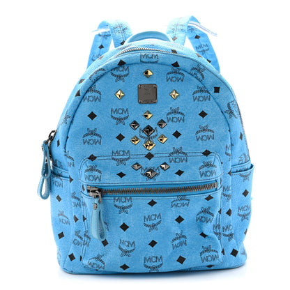 MCM Visetos Studded Small Stark  Backpack Blue 1 of 13