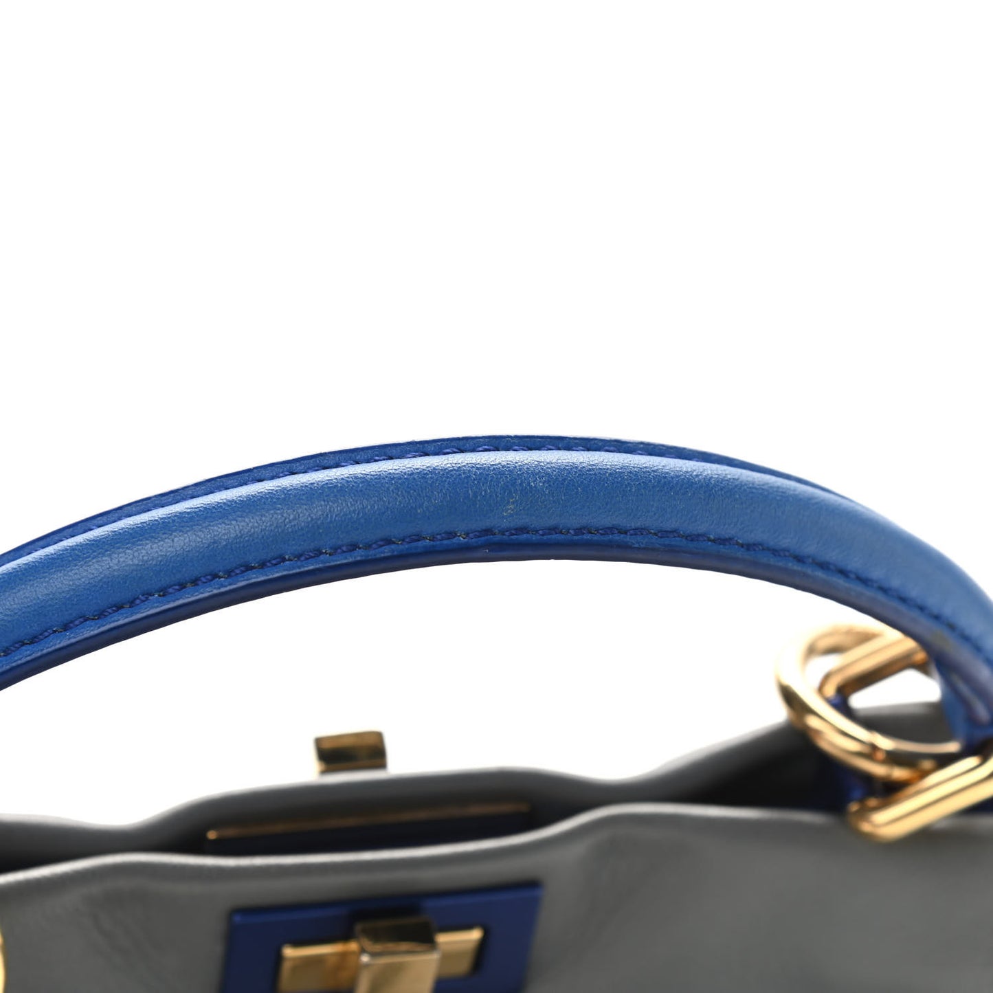 Nappa Colorblock Mini Peekaboo Iconic Satchel Grigio Chiaro Fragola Blue
