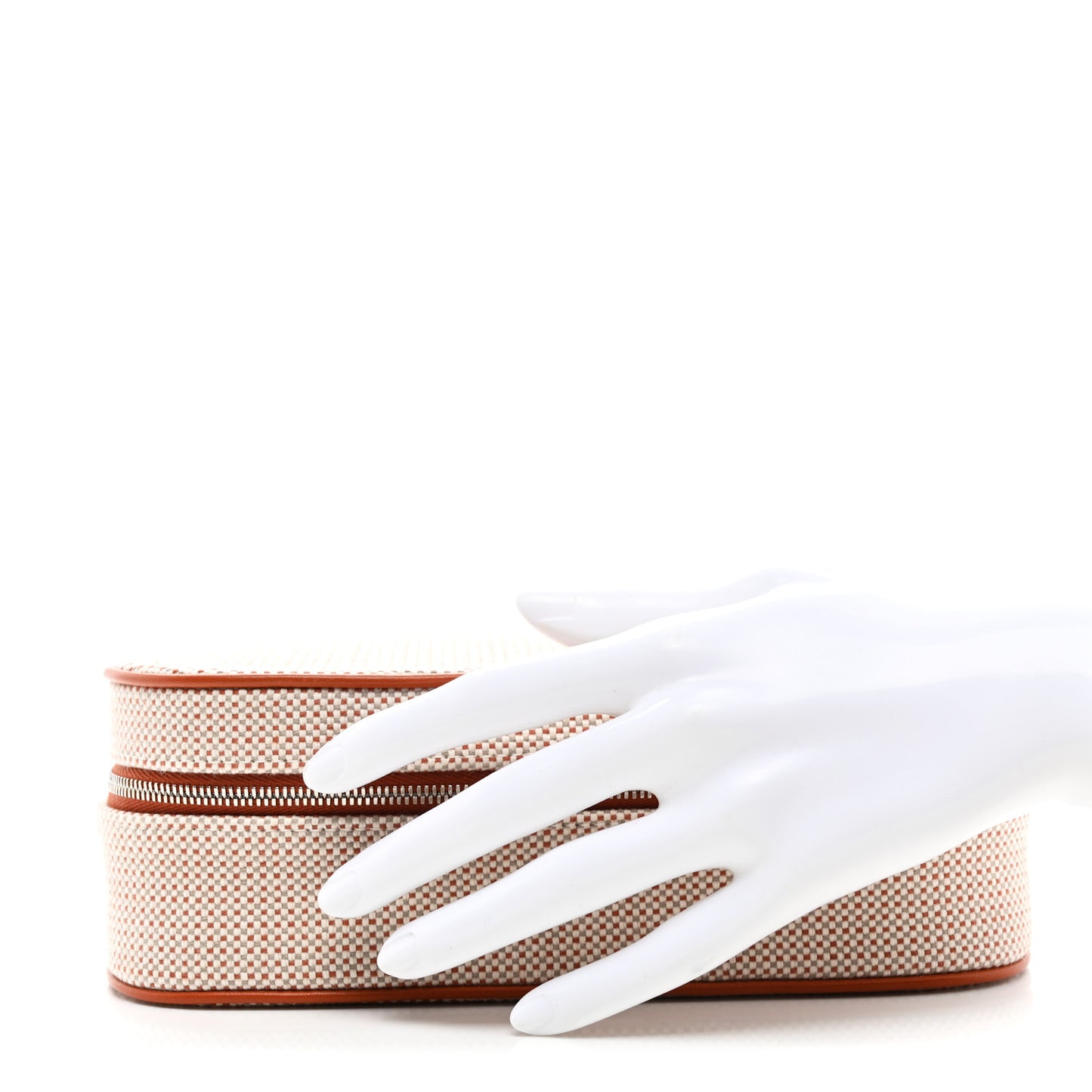 Cotton H Canvas Lambskin Escale Case Cognac