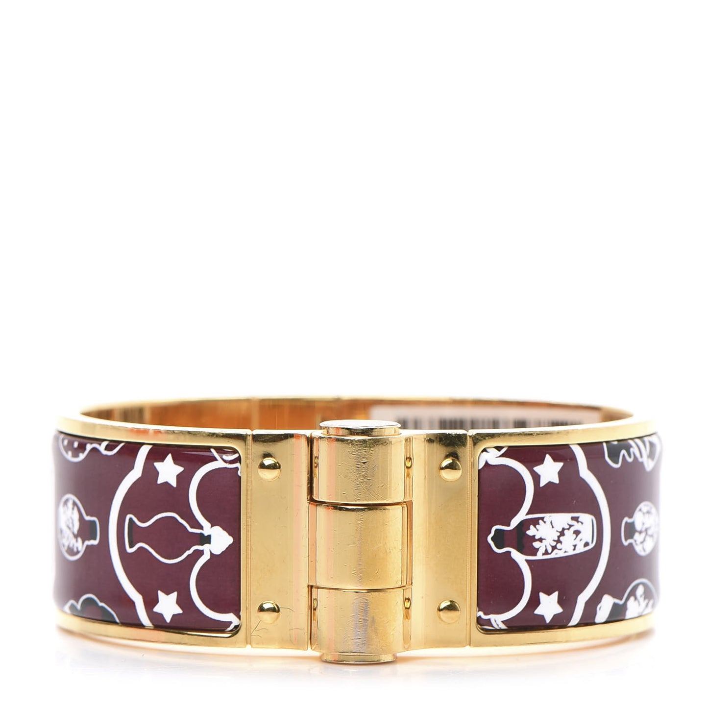 Enamel Printed Wide Flacons Bandana Hinged Bracelet S Tropical Club