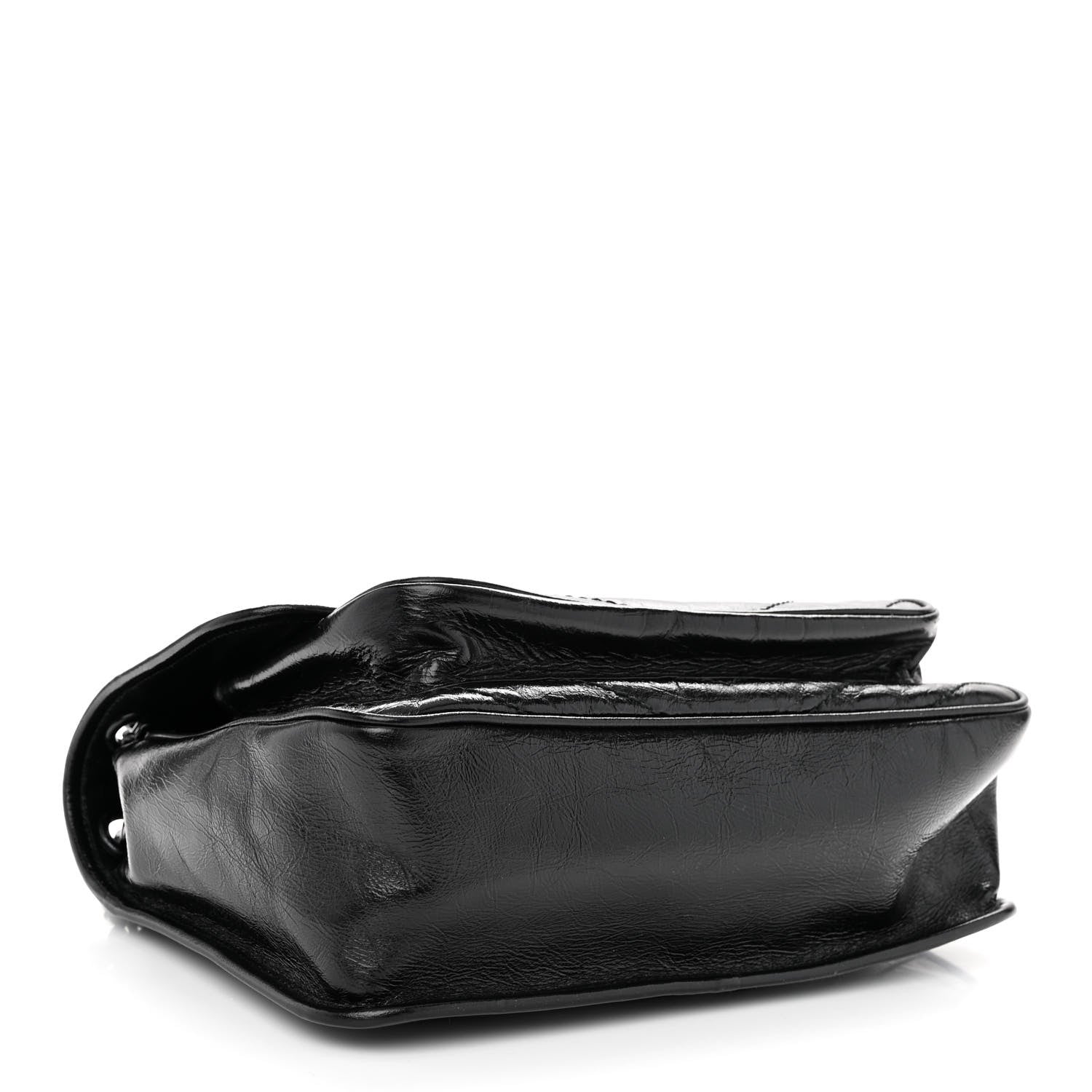 Saint Laurent Crinkled Calfskin Matelasse Monogram Medium Niki Chain Satchel Black 3 of 8