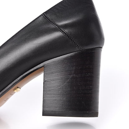 Gucci Calfskin Web Peyton Loafer Pumps 35 Black 10 of 12