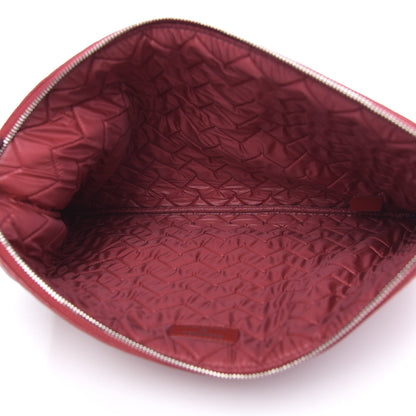 Chanel Caviar Chevron Quilted Large Cosmetic Case Dark Red 5 of 10