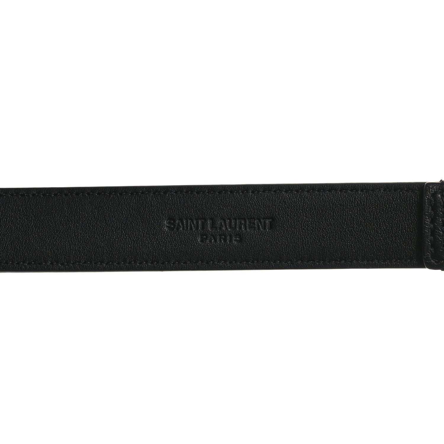 Saint Laurent Smooth Calfskin Monogram Square Buckle Belt 85 34 Black 3 of 5