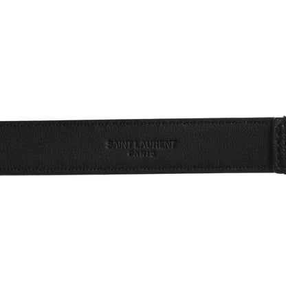 Saint Laurent Smooth Calfskin Monogram Square Buckle Belt 85 34 Black 3 of 5