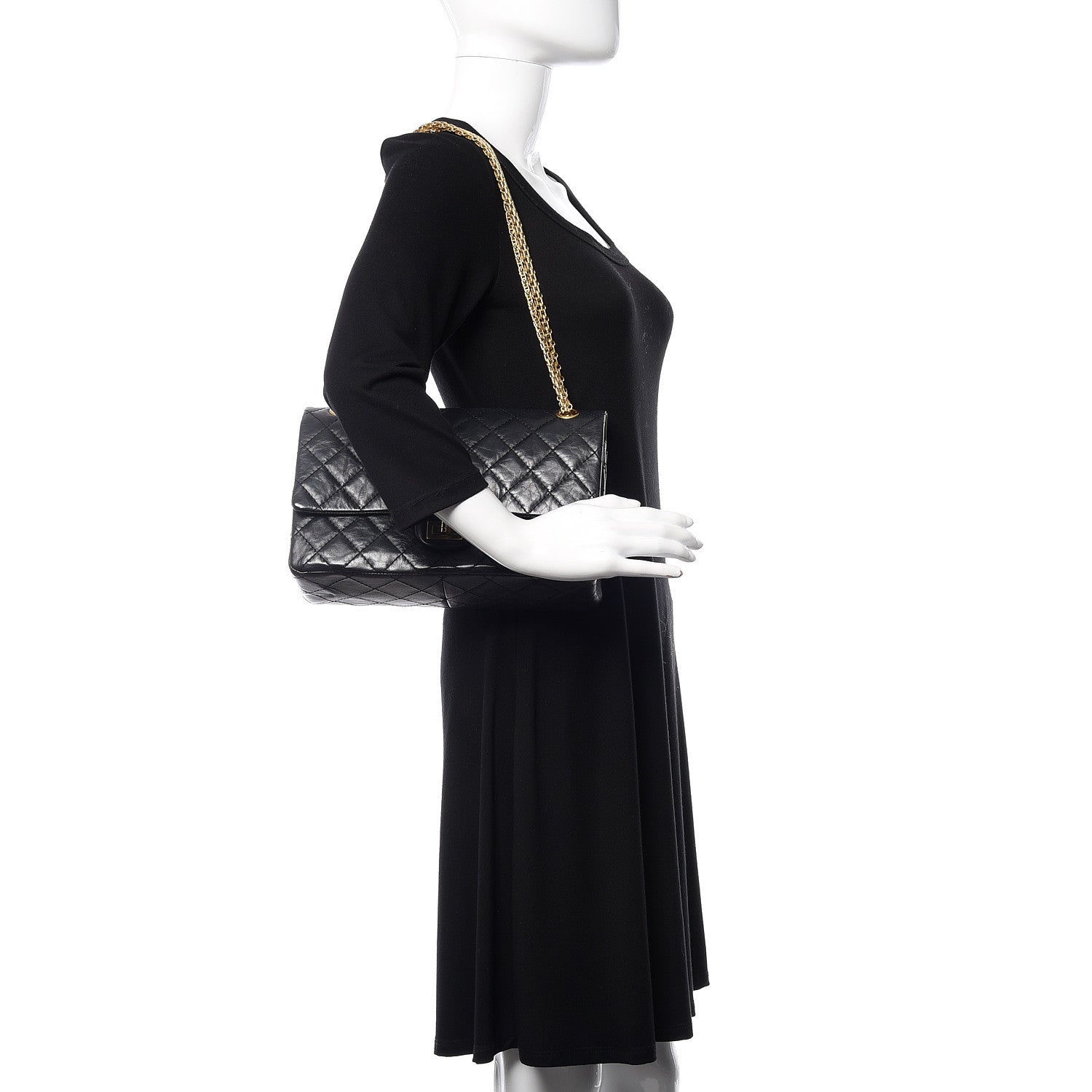 Chanel Aged Calfskin Quilted 2.55 Reissue 226 Flap Black 2 of 17