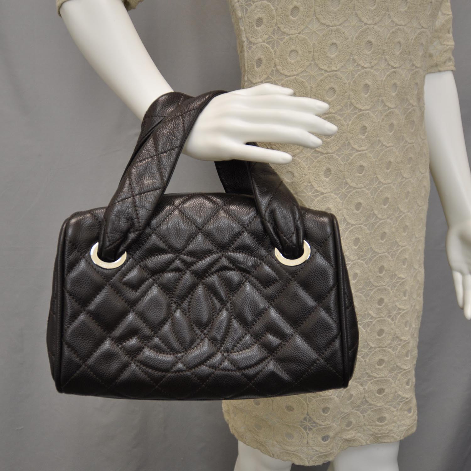 Chanel Caviar Quilted Timeless Bowler Brown 2 of 7