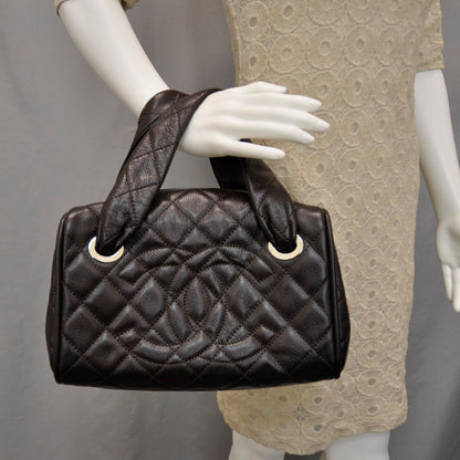 Chanel Caviar Quilted Timeless Bowler Brown 2 of 7