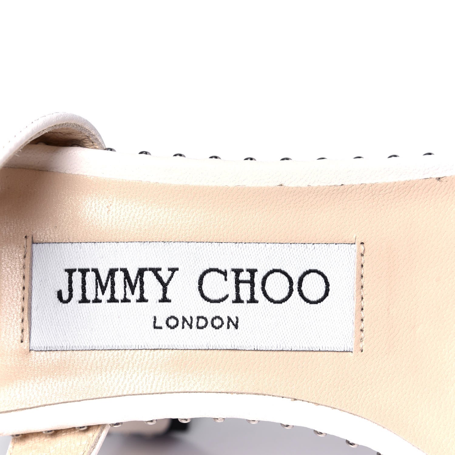 Jimmy Choo Calfskin Studded Marine 85 Sandals 37 Chalk 6 of 6