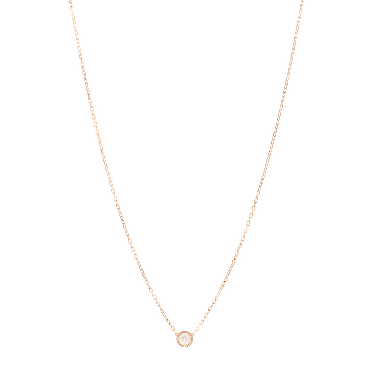 18K Pink Gold Diamond LM D'Amour Pendant Necklace