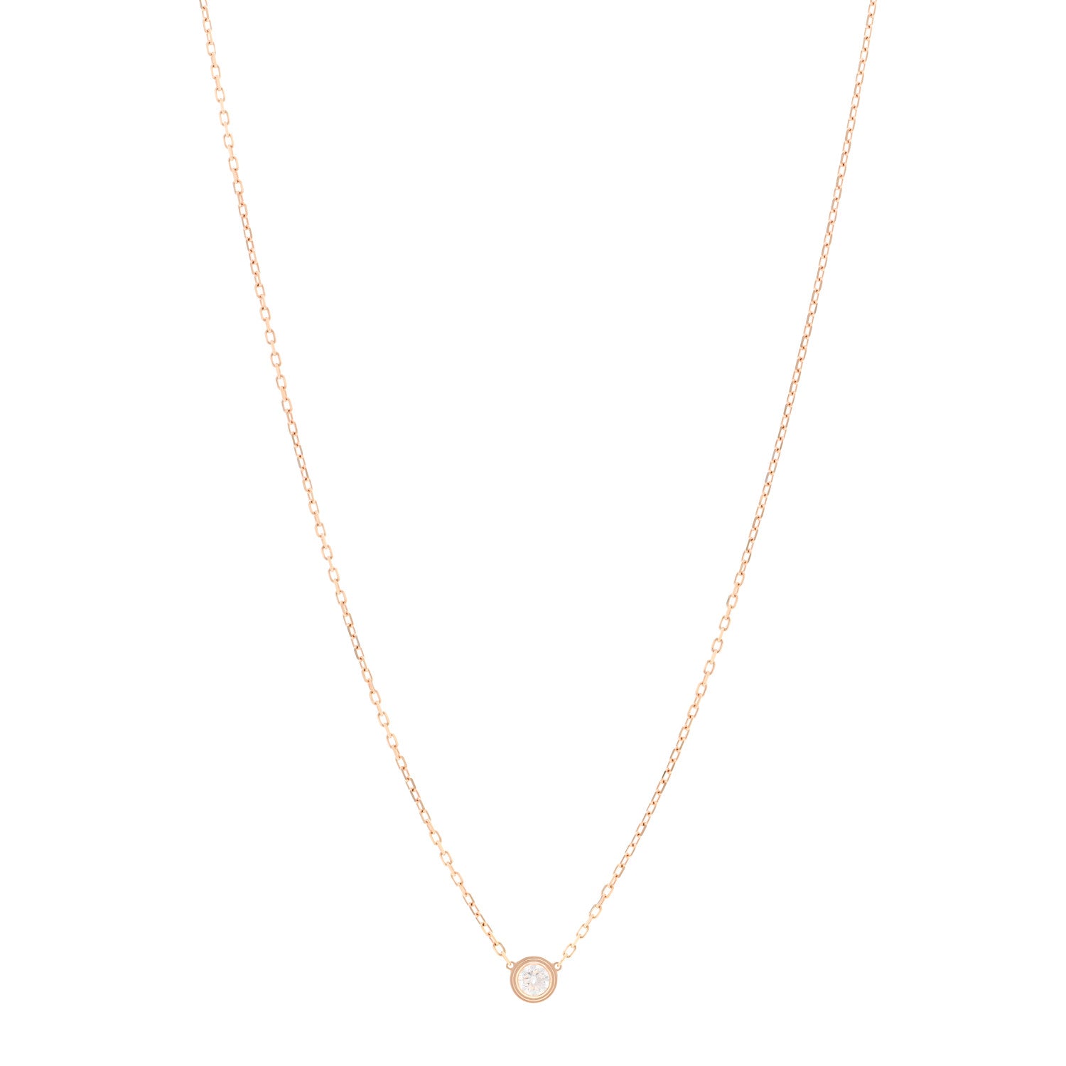 Cartier 18K Pink Gold Diamond LM D'Amour Pendant Necklace 1 of 4