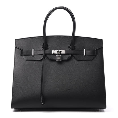 Hermes Madame Calfskin Birkin Sellier 35 Black 1 of 11