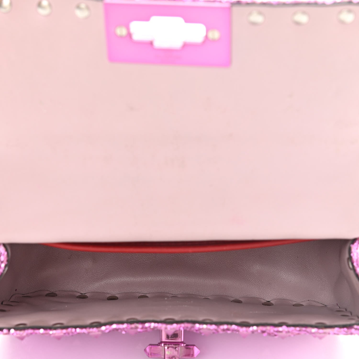Valentino Garavani Glitter Mini Rockstud Spike Shoulder Bag Water Lilac 5 of 12