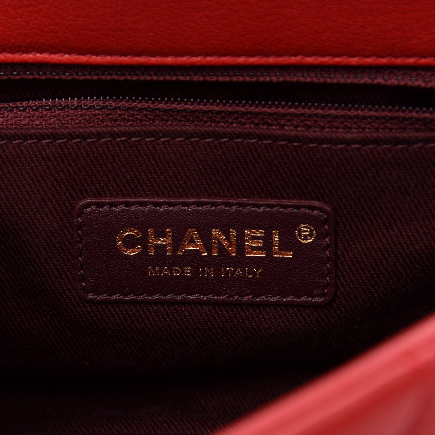 Shiny Sheepskin Quilted Mini Trapezio Flap Red