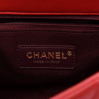 Chanel Shiny Sheepskin Quilted Mini Trapezio Flap Red 6 of 10