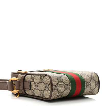 Gucci GG Supreme Monogram Web Mini Ophidia Messenger Brown 4 of 11