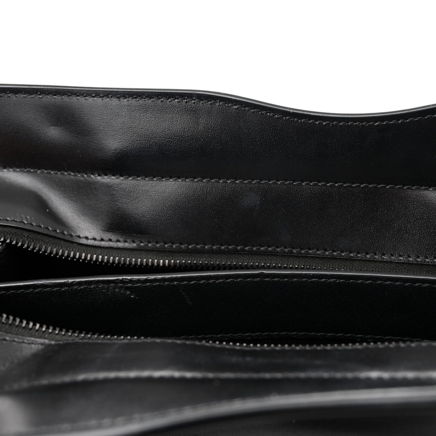 Shiny Calfskin Medium Uptown Tote Black