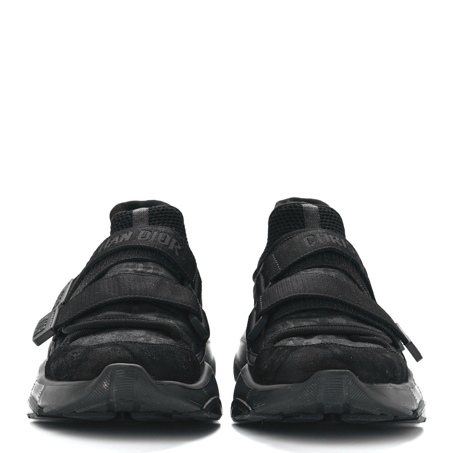Shiny Oblique Technical Fabric Nylon Womens D-Wander Sneakers 38 Black