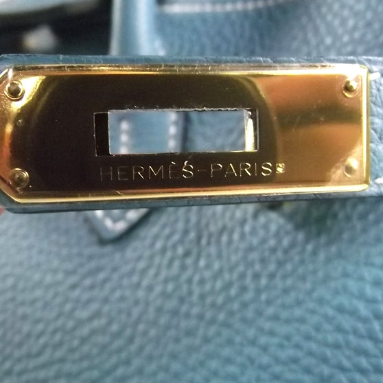 Hermes Togo Birkin 30 Blue Jean 10 of 11
