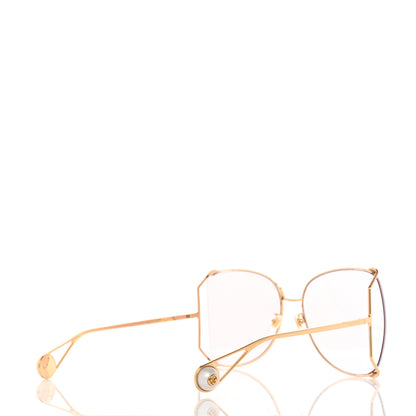 Gucci Metal Oversized Round Sunglasses GG0252S Gold Pink 4 of 8