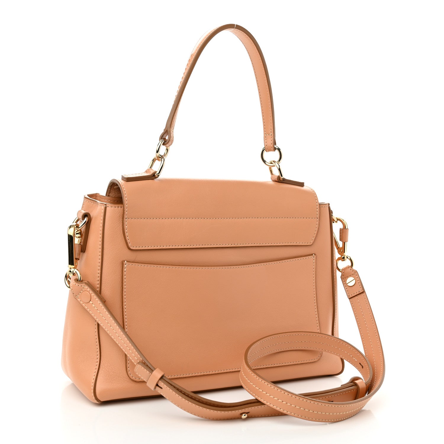 Chloe Smooth Calfskin Quilted Medium Faye Day Shoulder Bag Bleached Brown 3 of 11