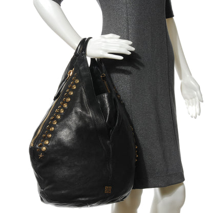 Givenchy Lambskin Studded Tinhan Hobo Black 2 of 6