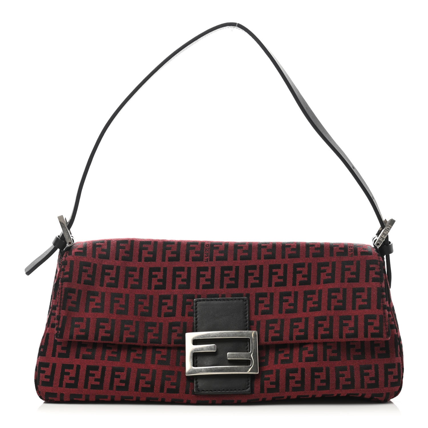 Fendi Zucchino Baguette Red Black 1 of 4