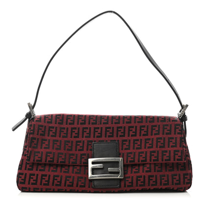 Fendi Zucchino Baguette Red Black 1 of 4