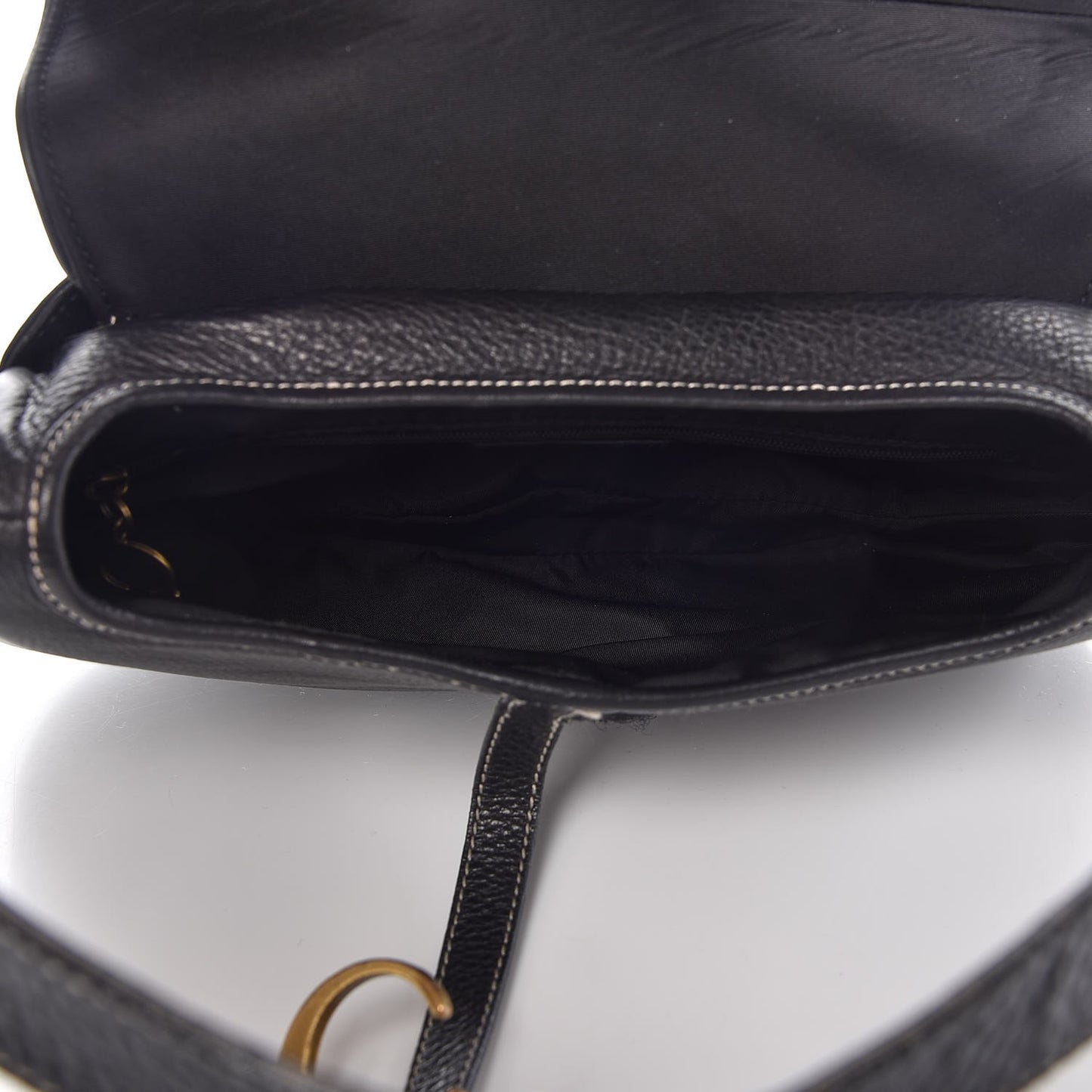 Calfskin Double Saddle Bag Black