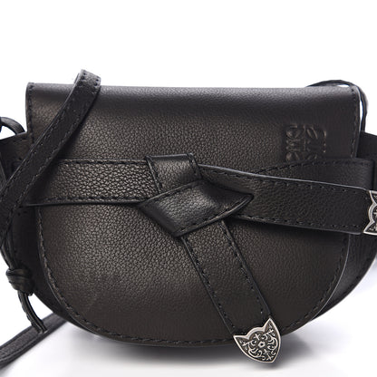 Loewe Grained Calfskin Mini Gate Western Crossbody Bag Black 9 of 9