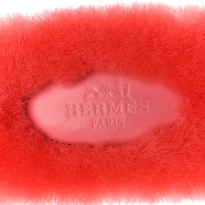 Hermes Woolskin Oran Sandals 38 Rose Du Desert 7 of 8