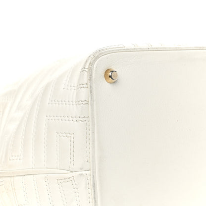 Versace Calfskin Palazzo Embroidered Medusa Tote White 7 of 16