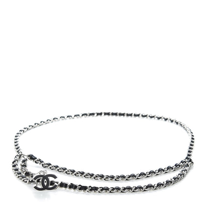 Chanel Lambskin Enamel CC Chain Belt Black Silver 1 of 4