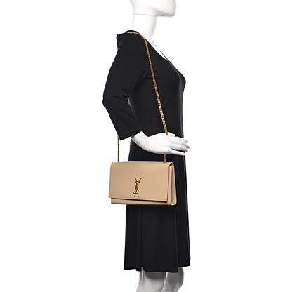 Saint Laurent Grain De Poudre Medium Monogram Kate Satchel Nude Powder 2 of 13