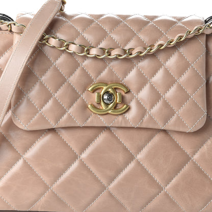 Chanel Aged Glazed Calfskin Quilted Small Daily Walk Flap Beige 10 of 10