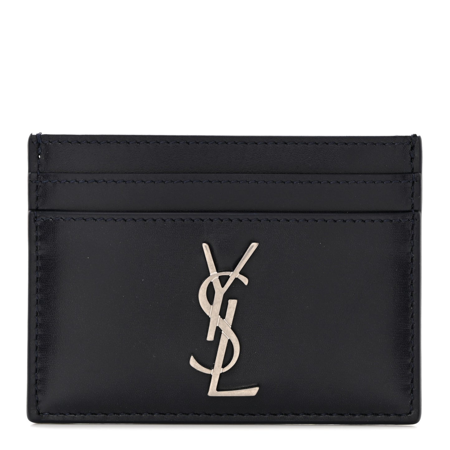 Calfskin Monogram Credit Card Case Dark Notte
