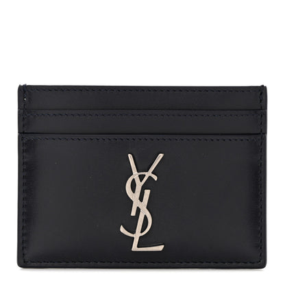Saint Laurent Calfskin Monogram Credit Card Case Dark Notte 1 of 8