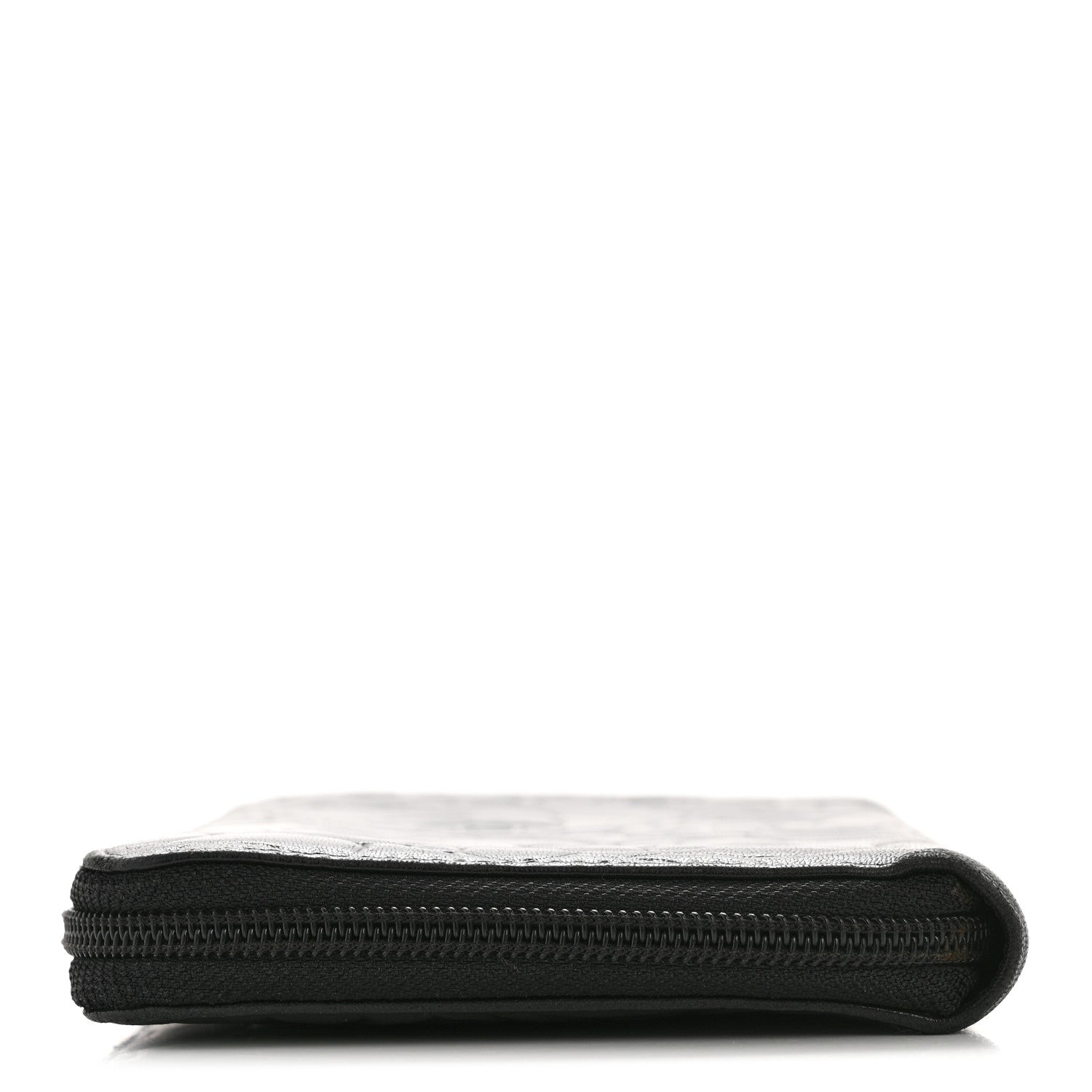 Chanel Lambskin Camellia Embossed Zip Around Organizer Wallet
