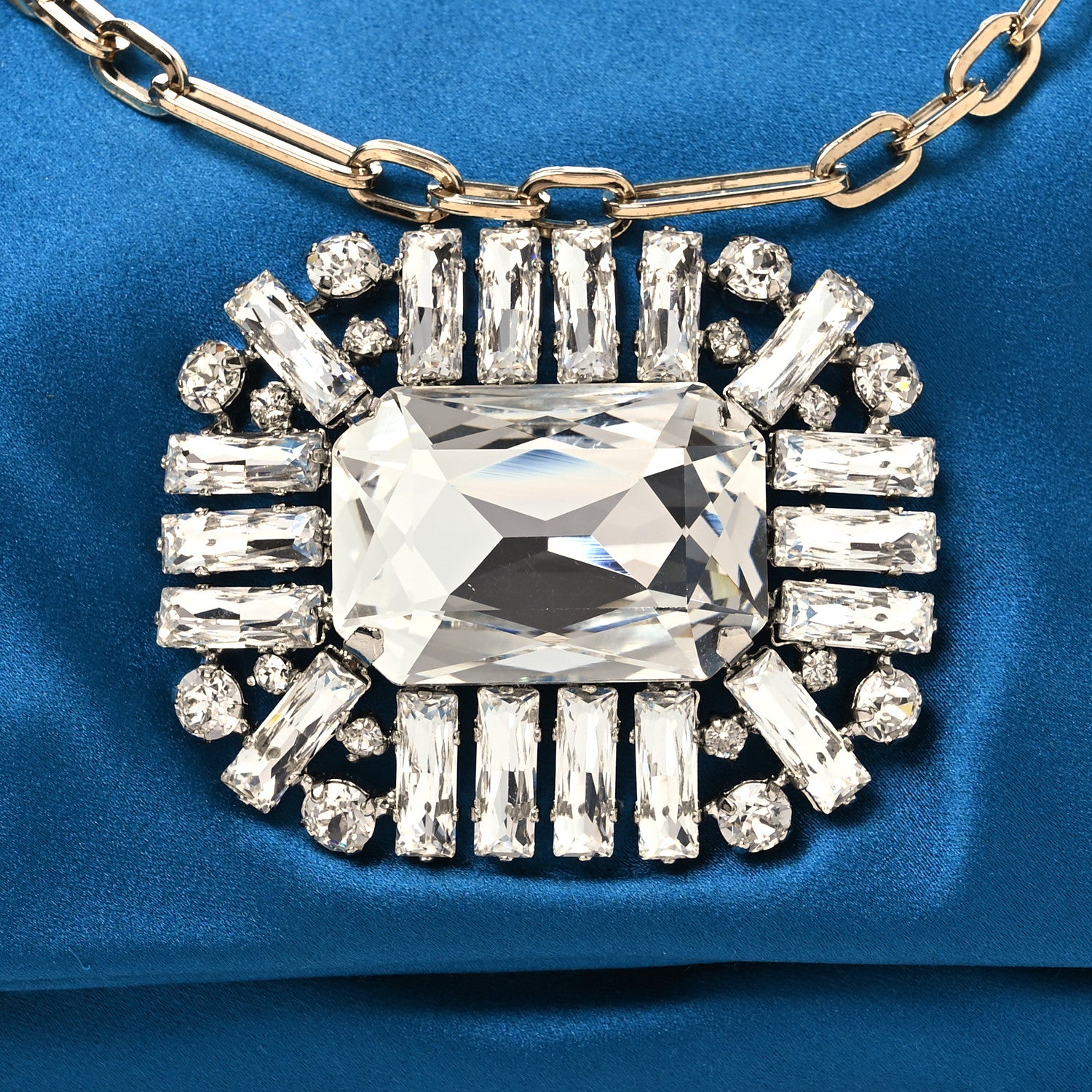 Jimmy Choo Satin Crystal Titania Clutch Blue 8 of 12