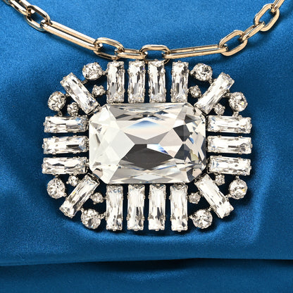 Jimmy Choo Satin Crystal Titania Clutch Blue 8 of 12