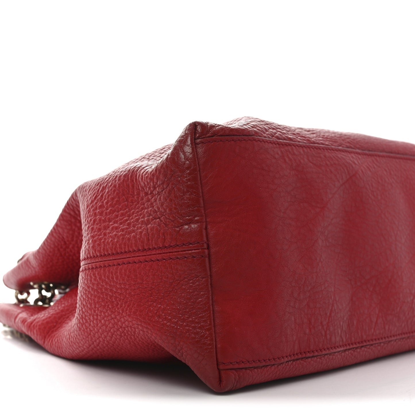 Pebbled Calfskin Medium Soho Chain Shoulder Bag Tabasco Red